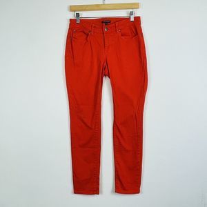 Eileen Fisher Red Orange Skinny Slim Fit‎ Lightweight Denim Jeans Womens Sz 2